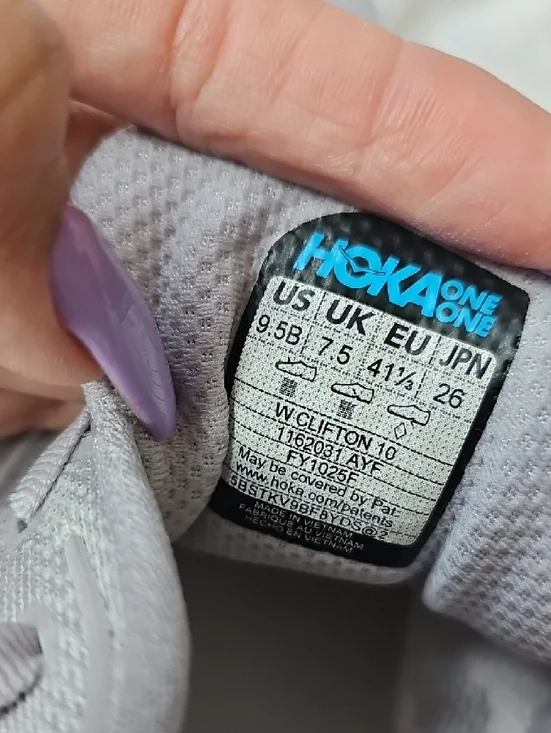 Hoka Light Gray and Gold Men's Athletic Running Shoes - Picture 6 of 7